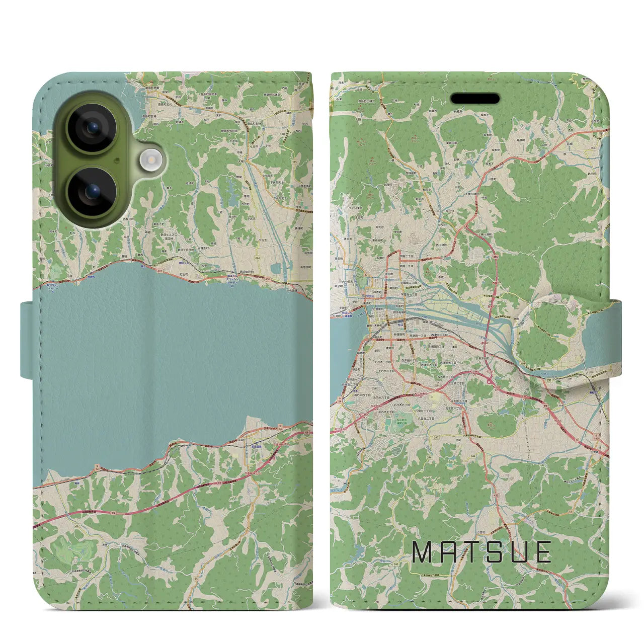 【松江(島根県)】地図柄iPhoneケース(手帳タイプ)