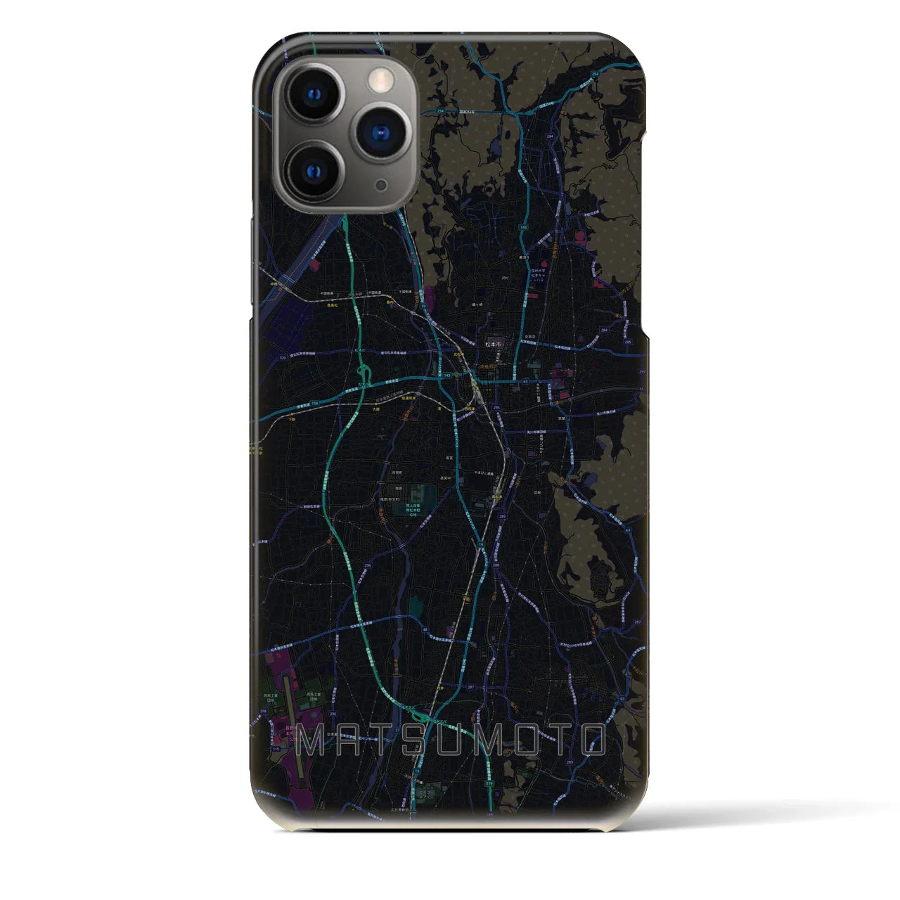 【松本(長野県)】地図柄iPhoneケース(バックカバータイプ)