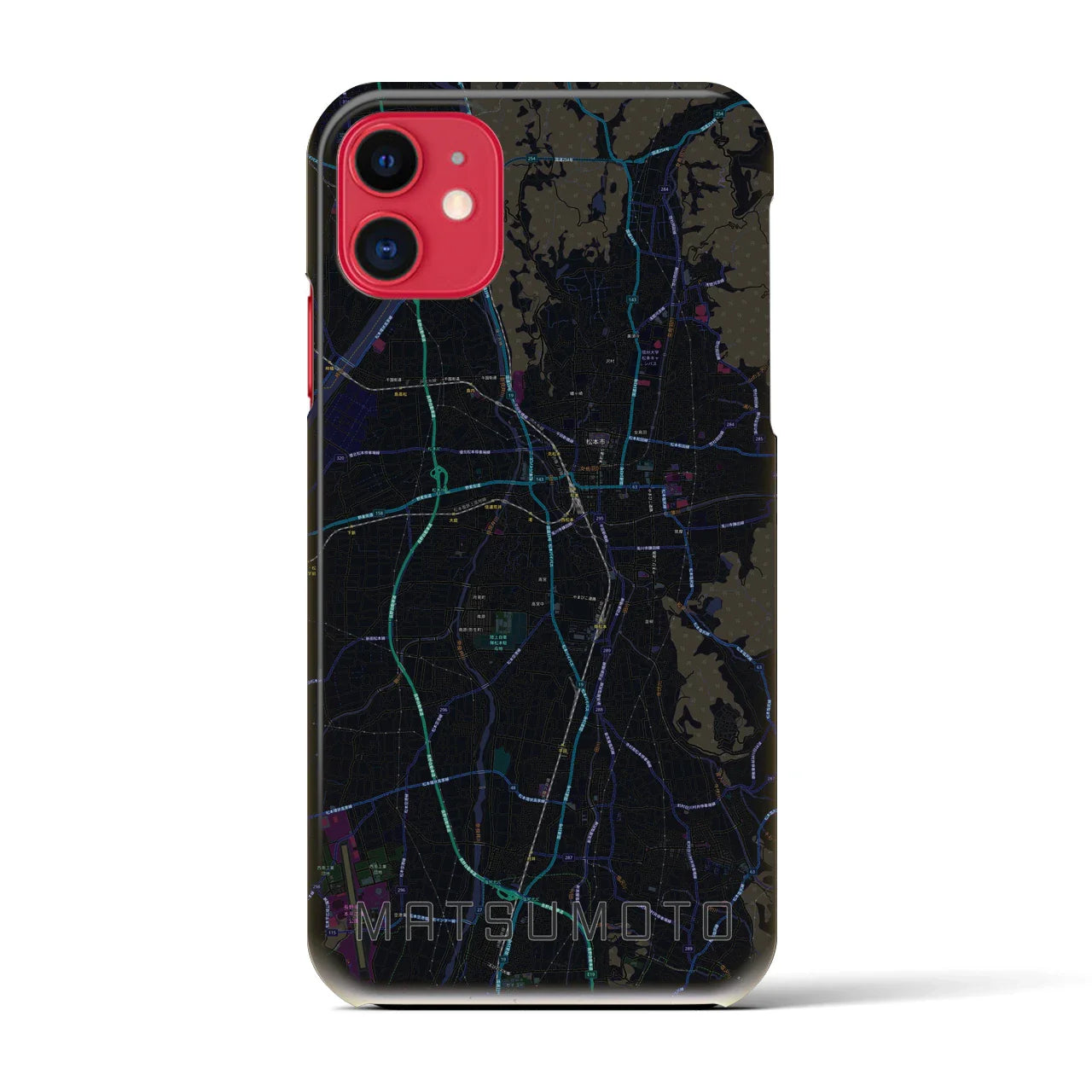 【松本(長野県)】地図柄iPhoneケース(バックカバータイプ)