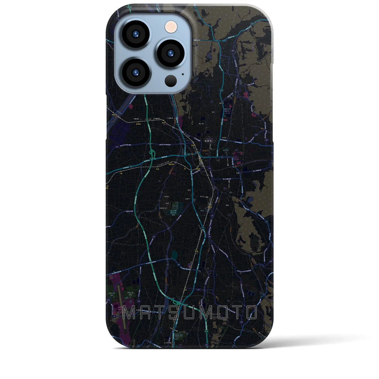 【松本(長野県)】地図柄iPhoneケース(バックカバータイプ)