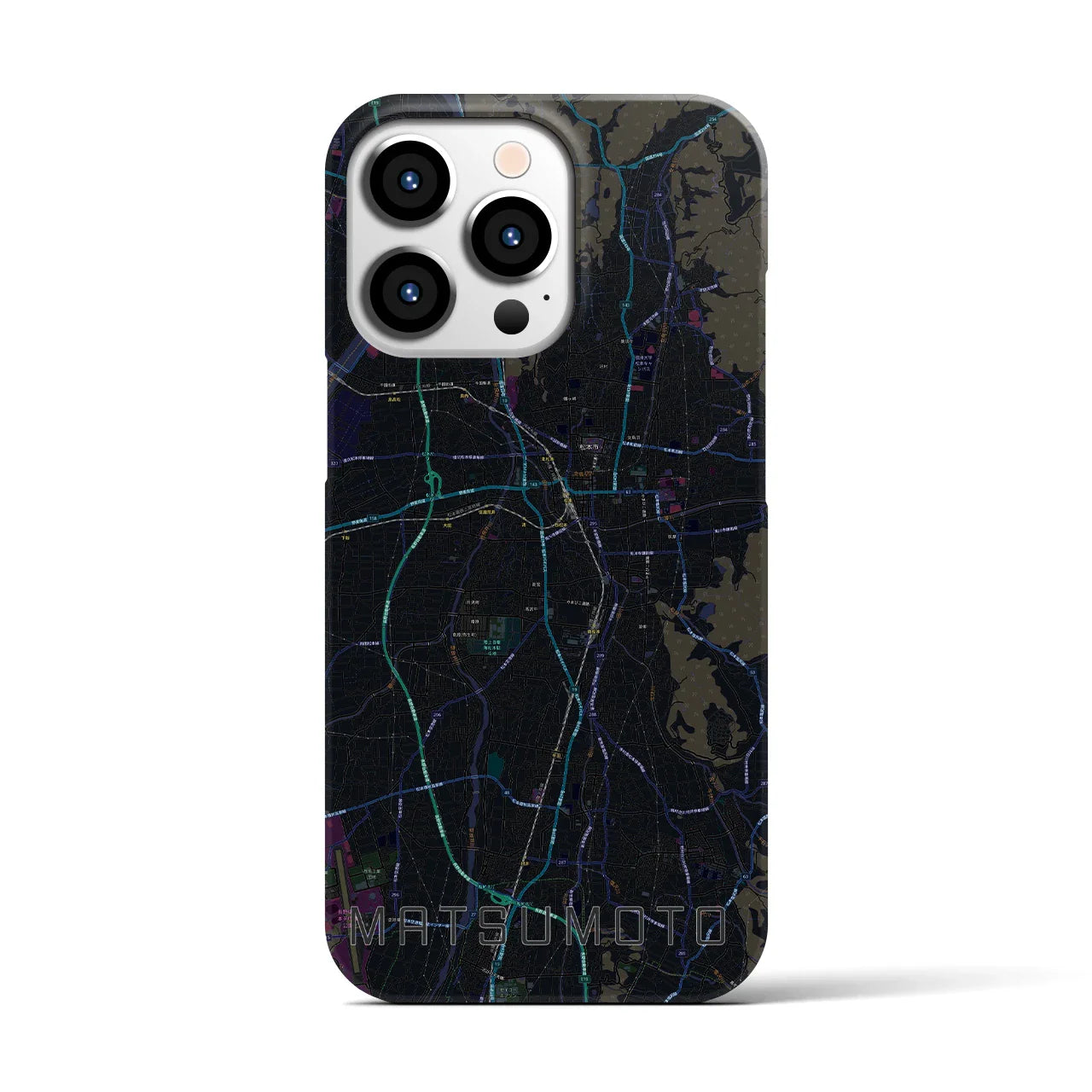 【松本(長野県)】地図柄iPhoneケース(バックカバータイプ)