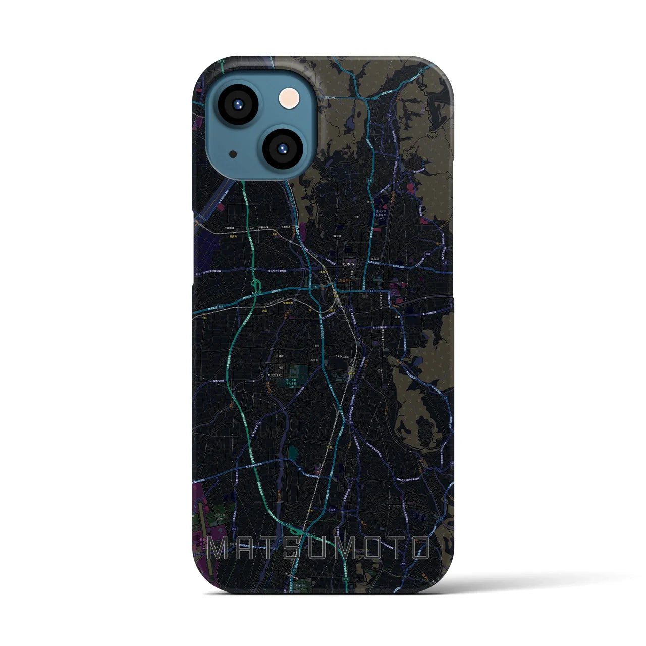 【松本(長野県)】地図柄iPhoneケース(バックカバータイプ)