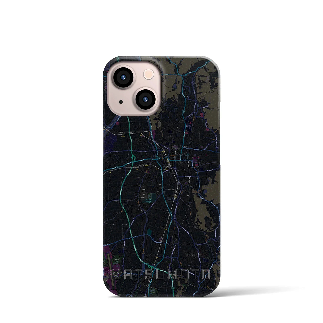 【松本(長野県)】地図柄iPhoneケース(バックカバータイプ)
