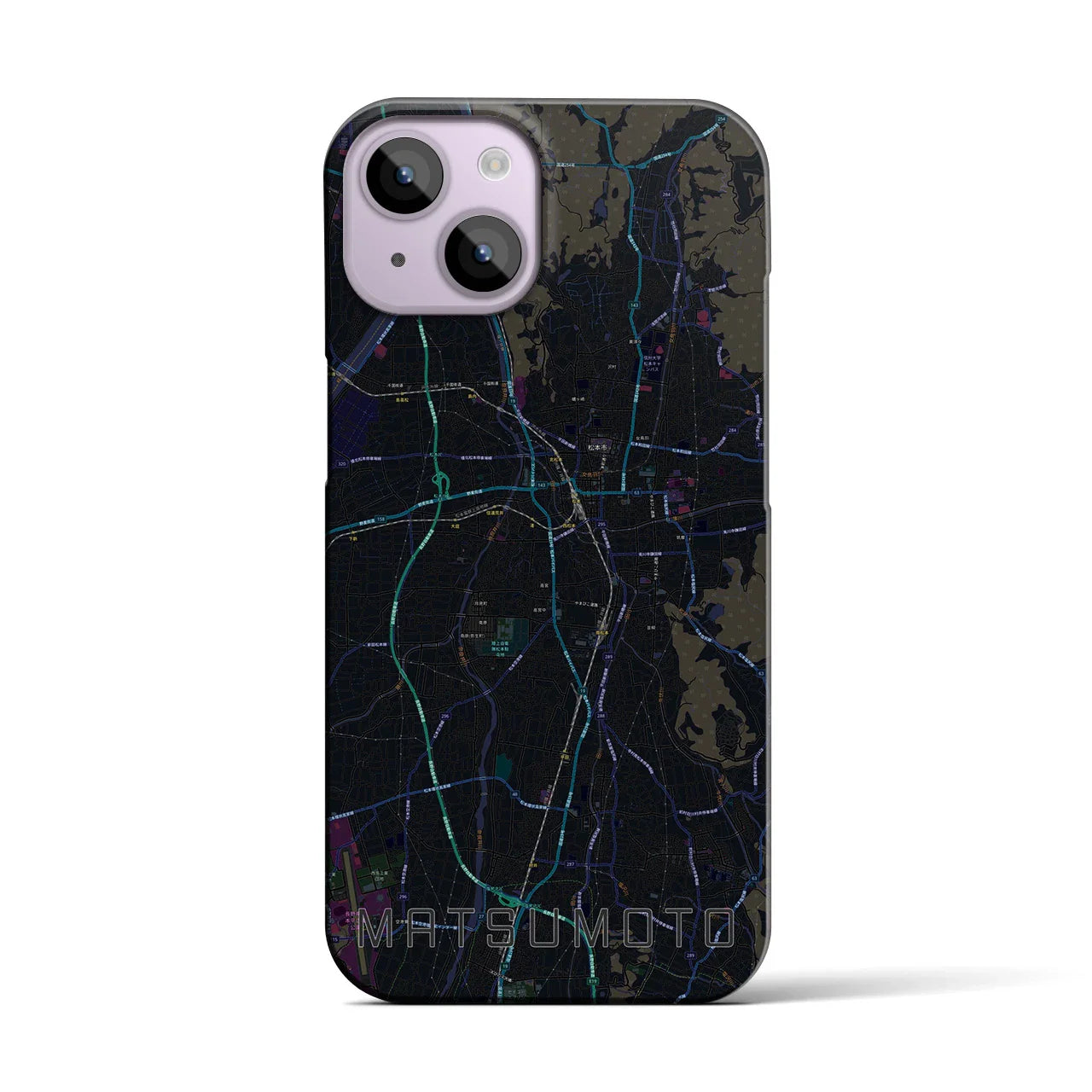 【松本(長野県)】地図柄iPhoneケース(バックカバータイプ)