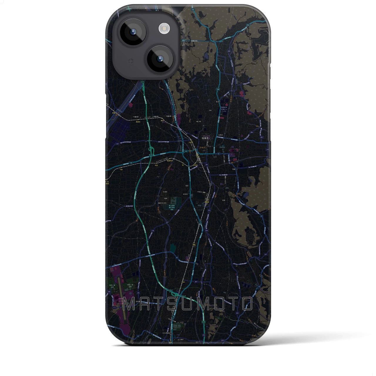 【松本(長野県)】地図柄iPhoneケース(バックカバータイプ)