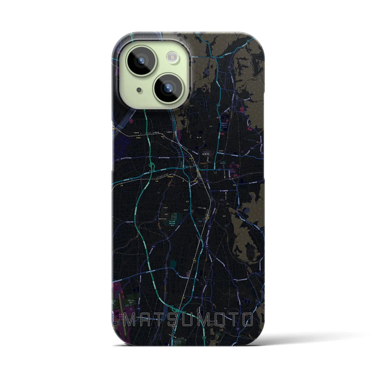 【松本(長野県)】地図柄iPhoneケース(バックカバータイプ)