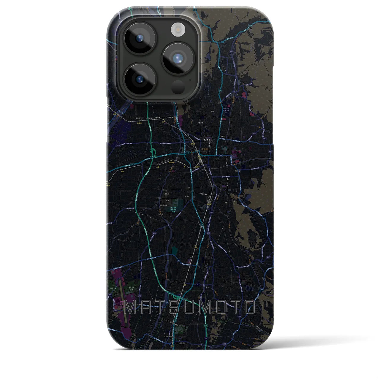 【松本(長野県)】地図柄iPhoneケース(バックカバータイプ)