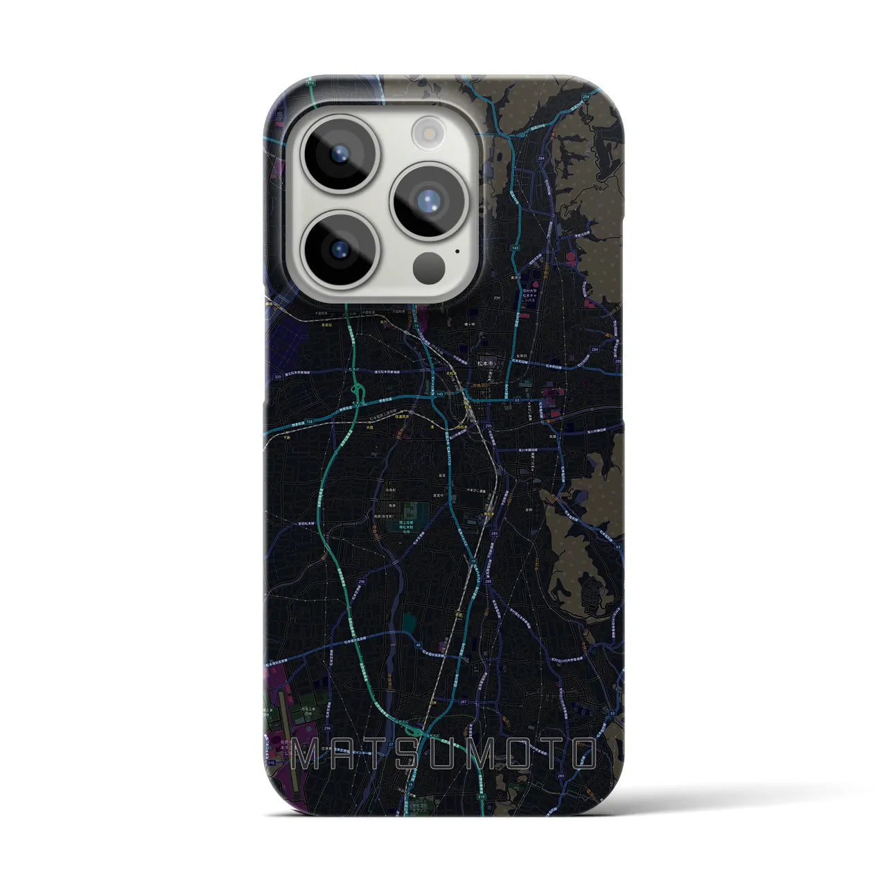 【松本(長野県)】地図柄iPhoneケース(バックカバータイプ)