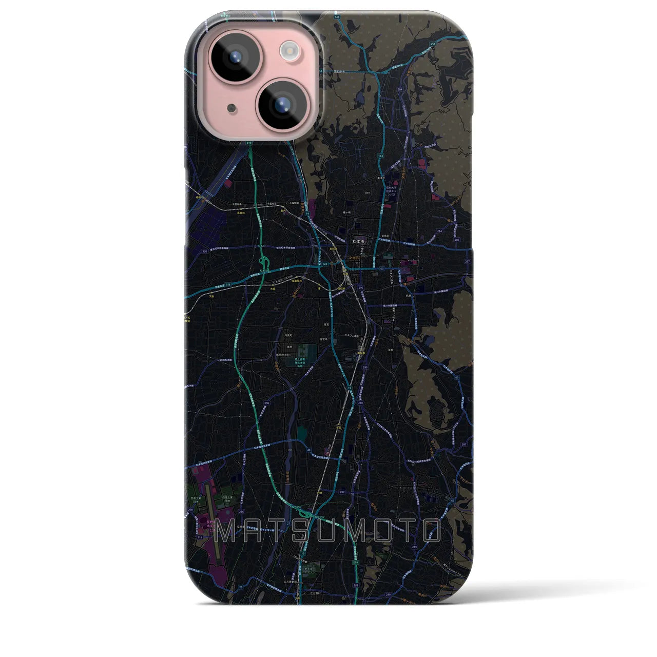 【松本(長野県)】地図柄iPhoneケース(バックカバータイプ)