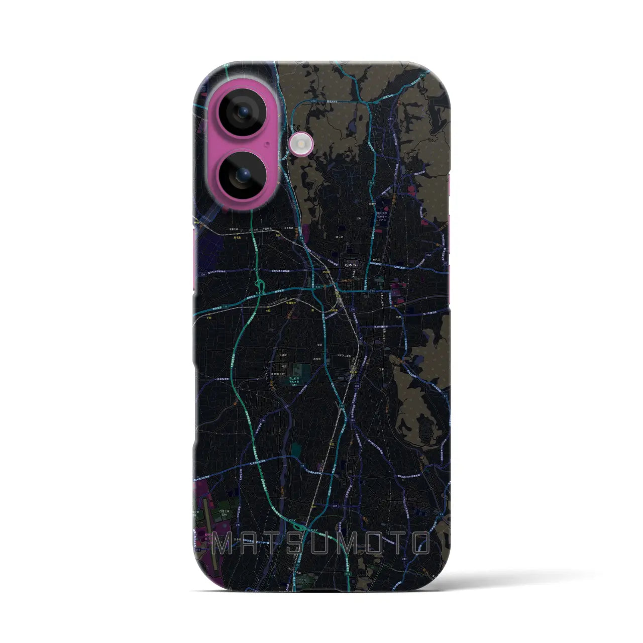 【松本(長野県)】地図柄iPhoneケース(バックカバータイプ)