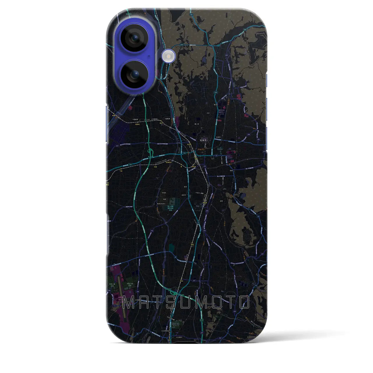 【松本(長野県)】地図柄iPhoneケース(バックカバータイプ)