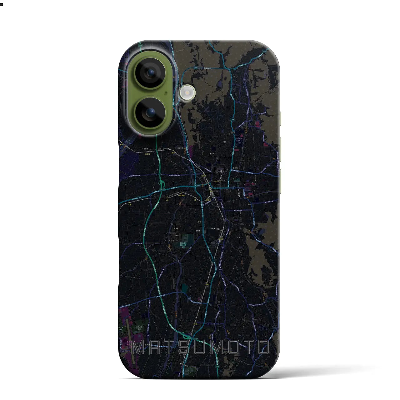 【松本(長野県)】地図柄iPhoneケース(バックカバータイプ)