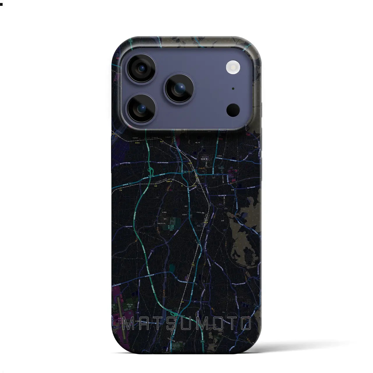 【松本(長野県)】地図柄iPhoneケース(バックカバータイプ)