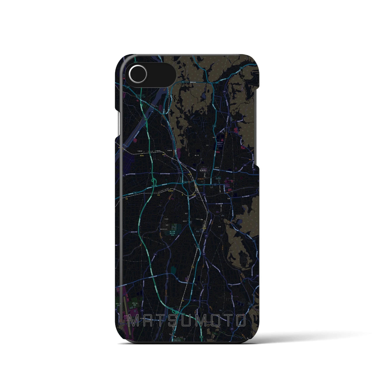 【松本(長野県)】地図柄iPhoneケース(バックカバータイプ)