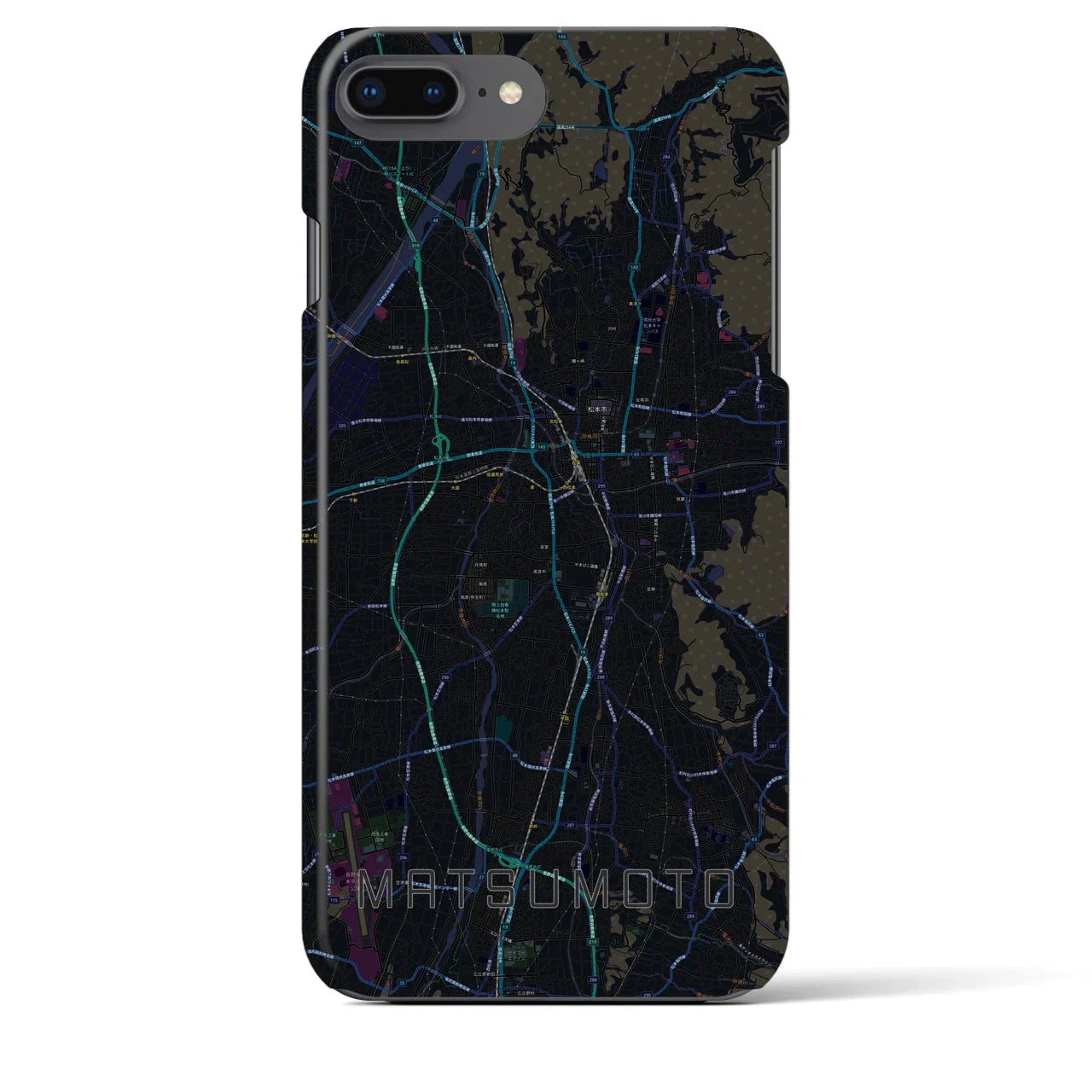 【松本(長野県)】地図柄iPhoneケース(バックカバータイプ)