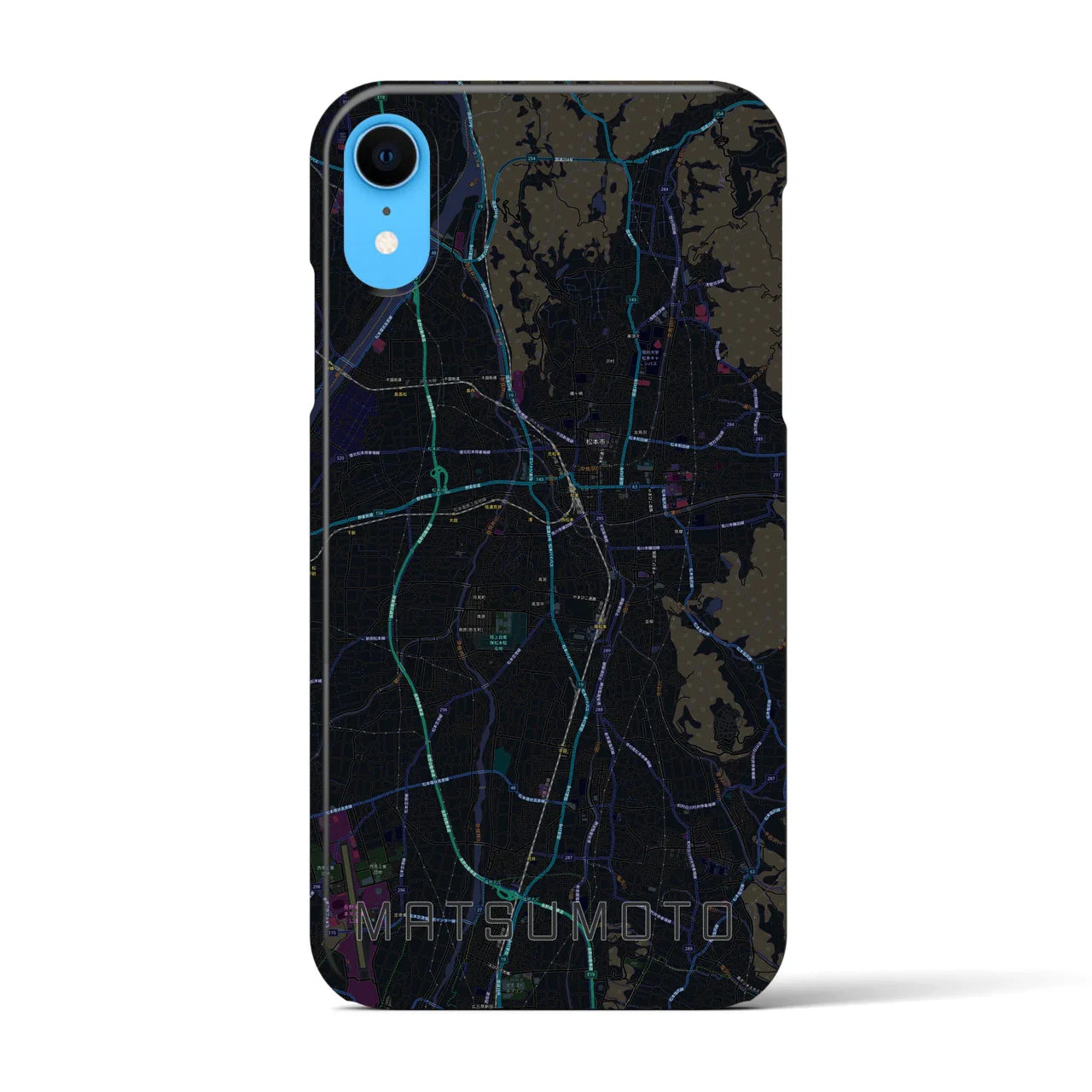 【松本(長野県)】地図柄iPhoneケース(バックカバータイプ)