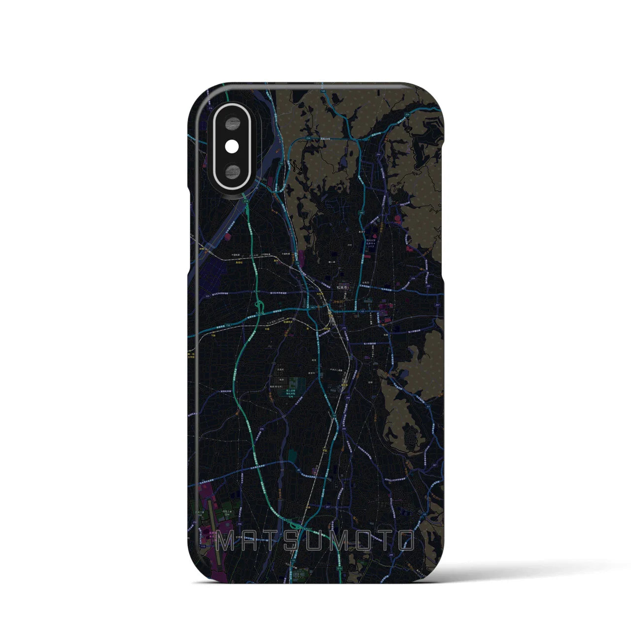 【松本(長野県)】地図柄iPhoneケース(バックカバータイプ)