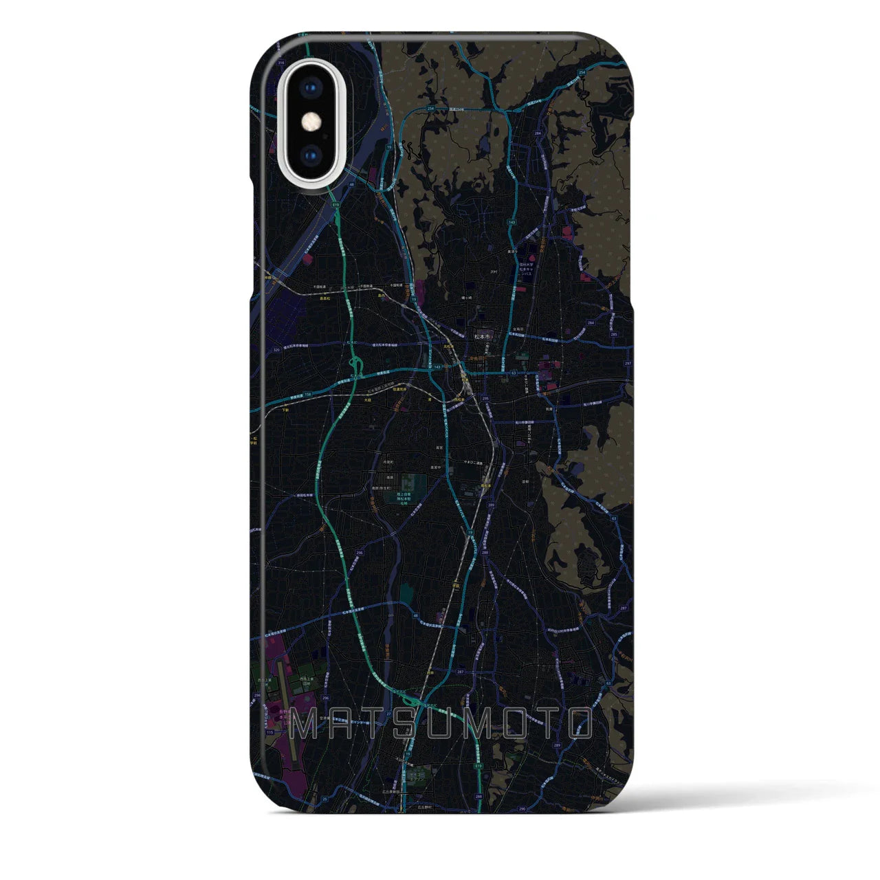 【松本(長野県)】地図柄iPhoneケース(バックカバータイプ)