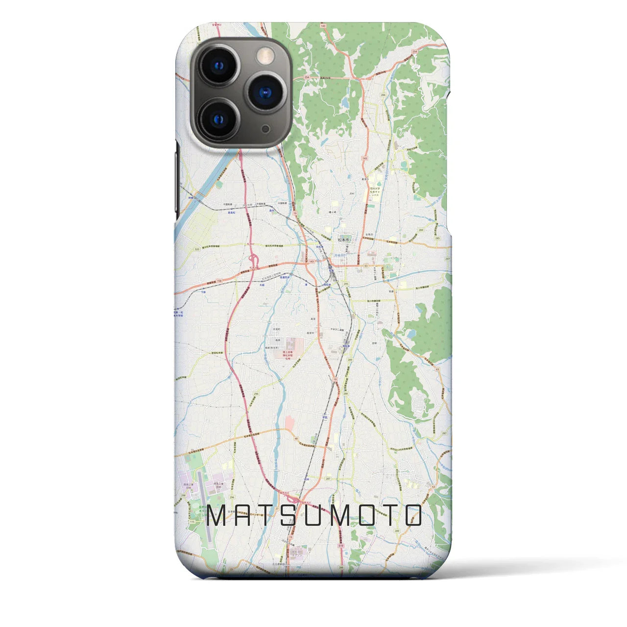 【松本(長野県)】地図柄iPhoneケース(バックカバータイプ)