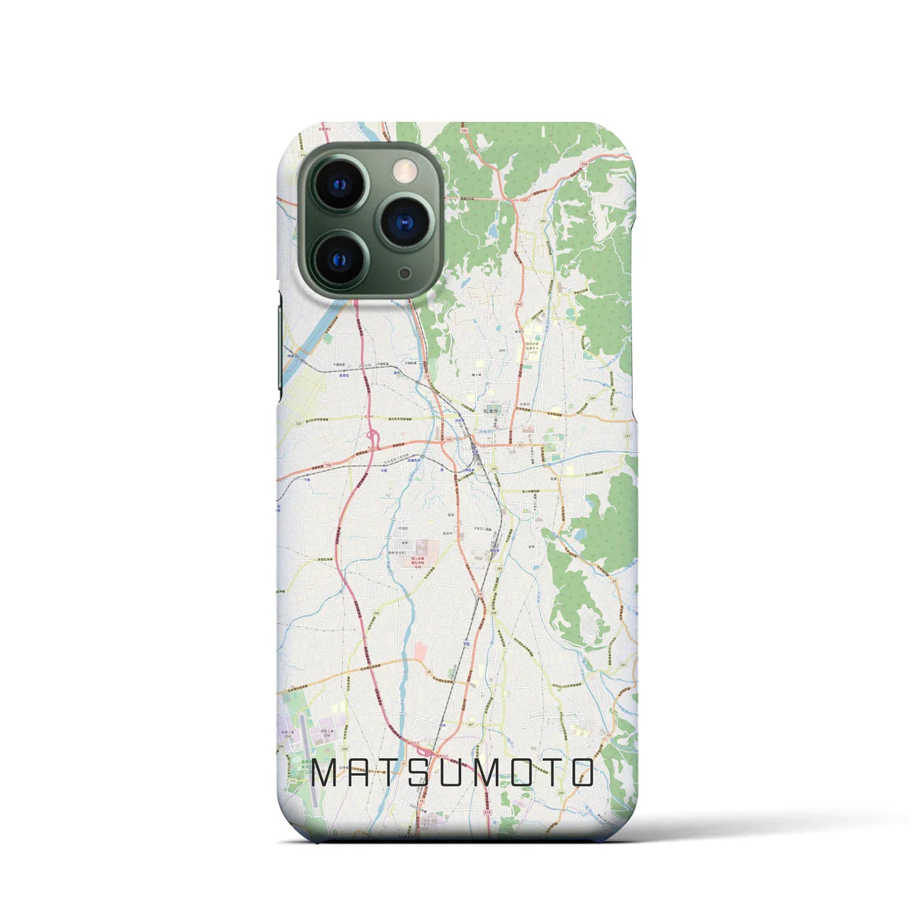 【松本(長野県)】地図柄iPhoneケース(バックカバータイプ)