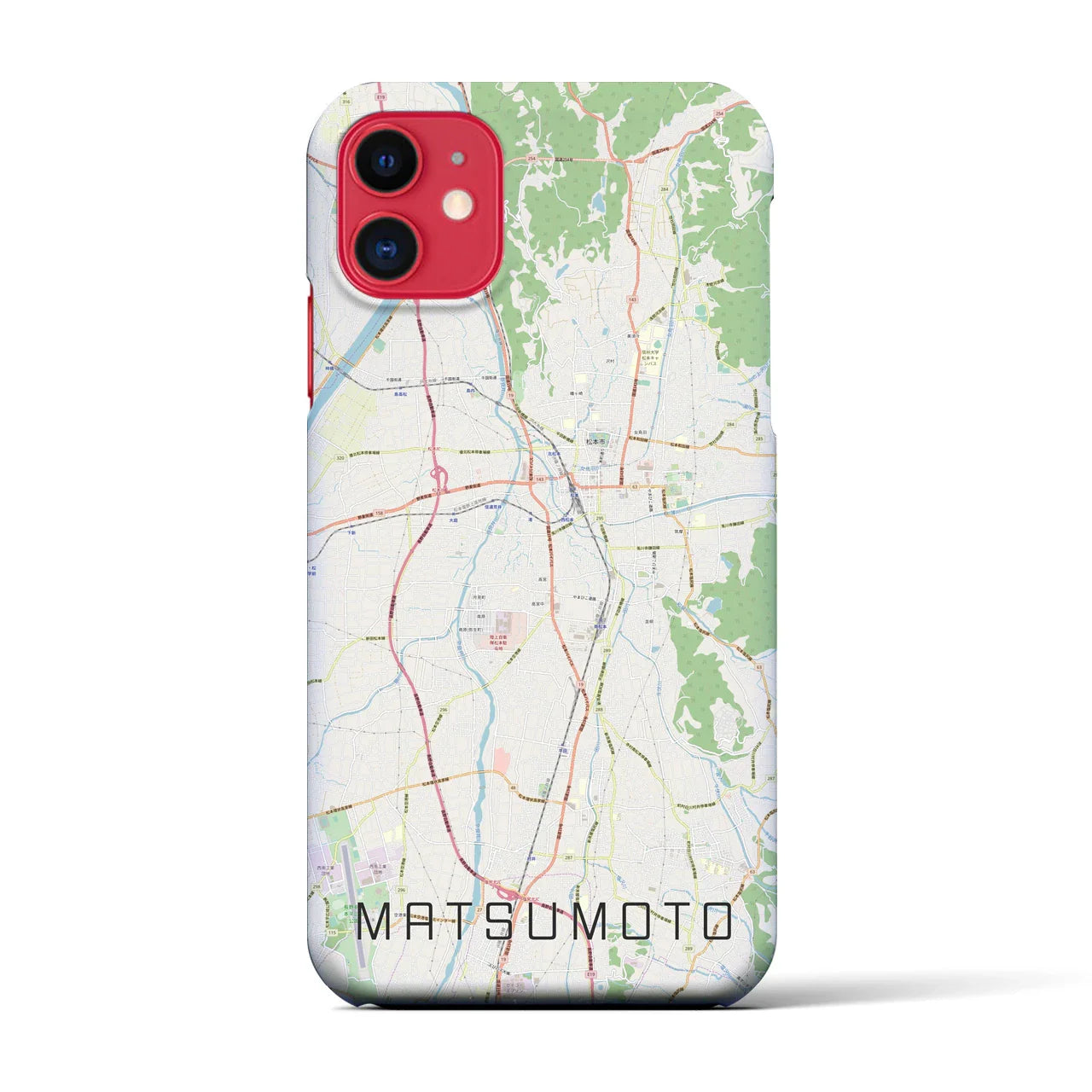 【松本(長野県)】地図柄iPhoneケース(バックカバータイプ)