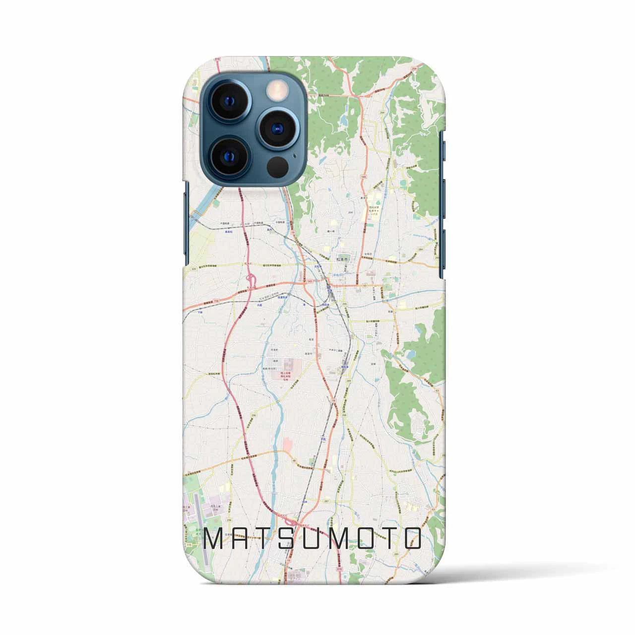 【松本(長野県)】地図柄iPhoneケース(バックカバータイプ)