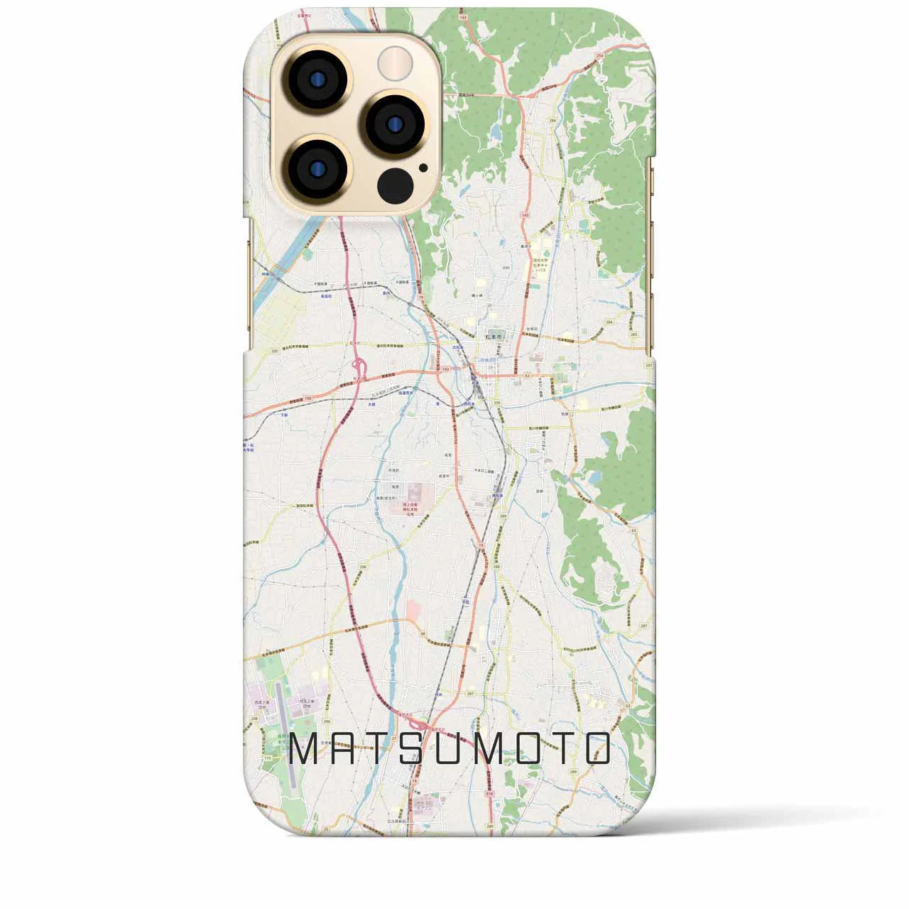 【松本(長野県)】地図柄iPhoneケース(バックカバータイプ)