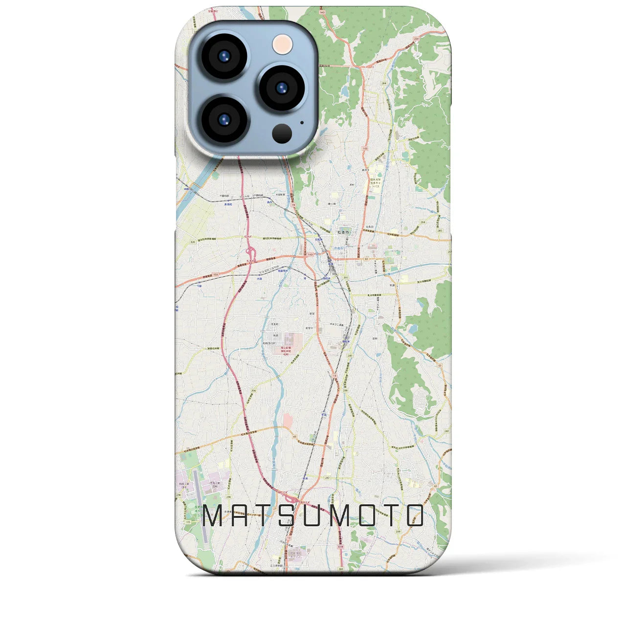 【松本(長野県)】地図柄iPhoneケース(バックカバータイプ)
