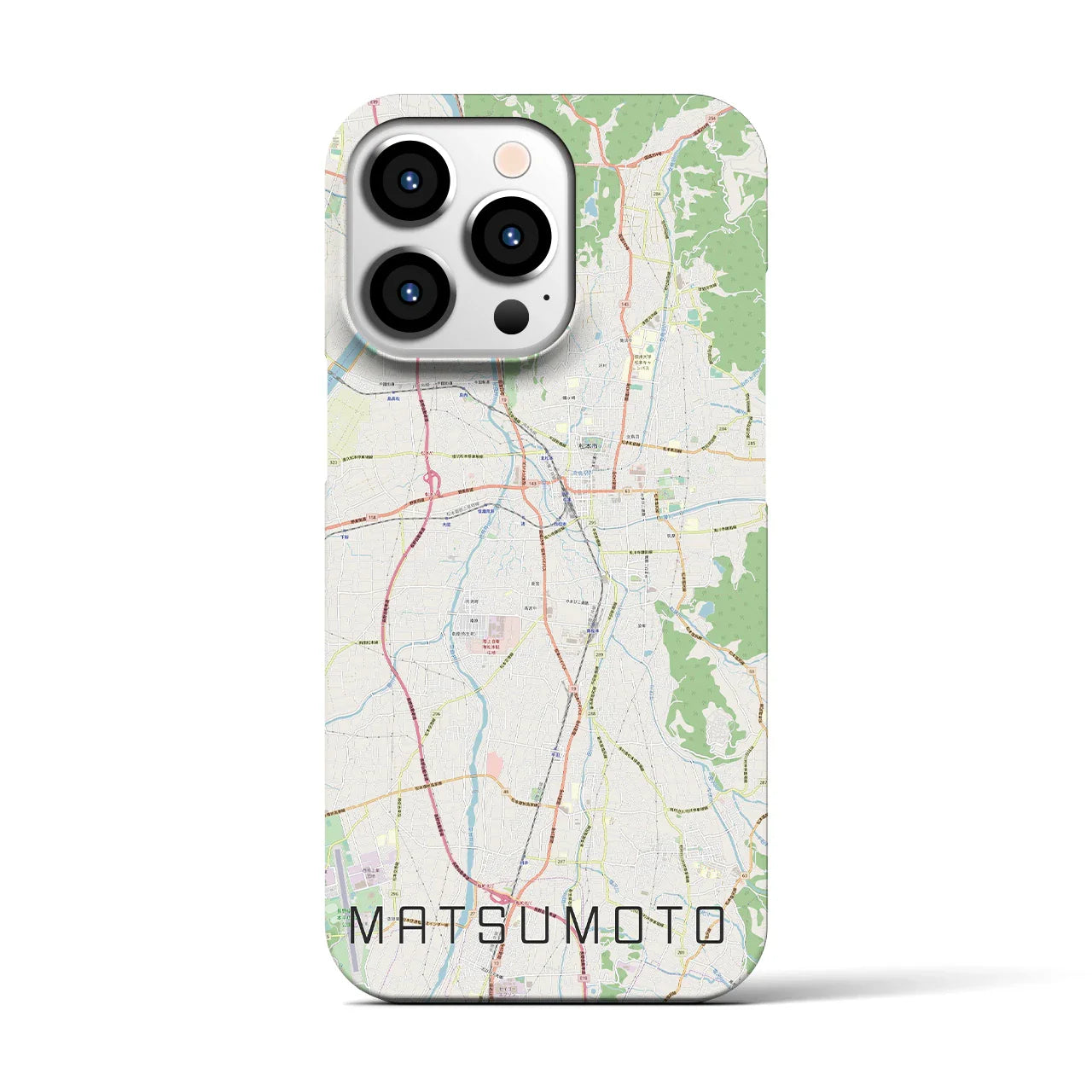 【松本(長野県)】地図柄iPhoneケース(バックカバータイプ)