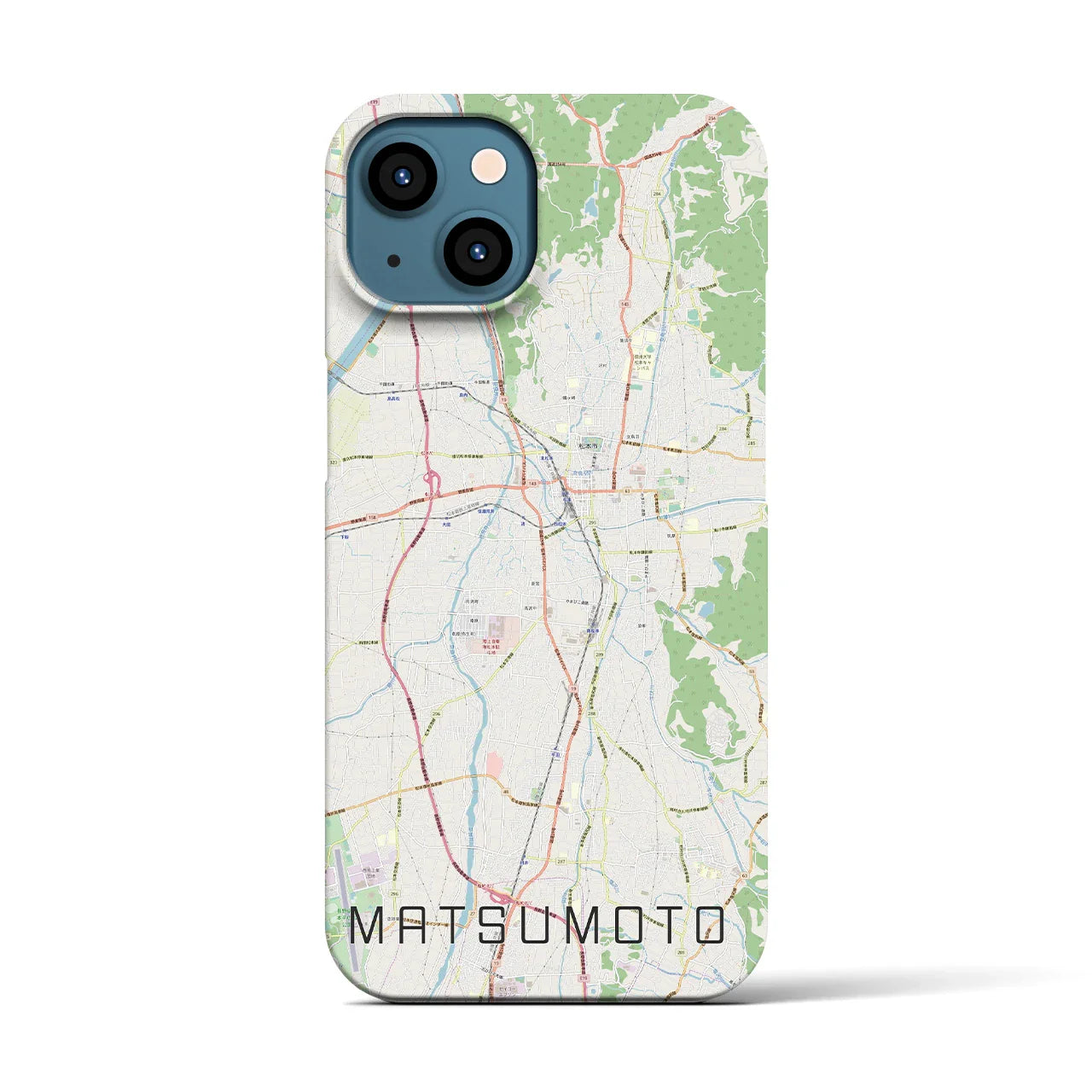 【松本(長野県)】地図柄iPhoneケース(バックカバータイプ)