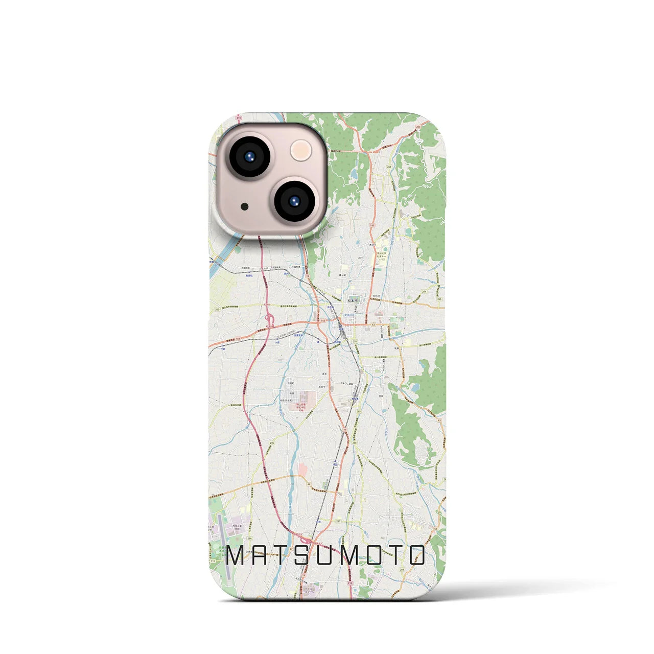 【松本(長野県)】地図柄iPhoneケース(バックカバータイプ)