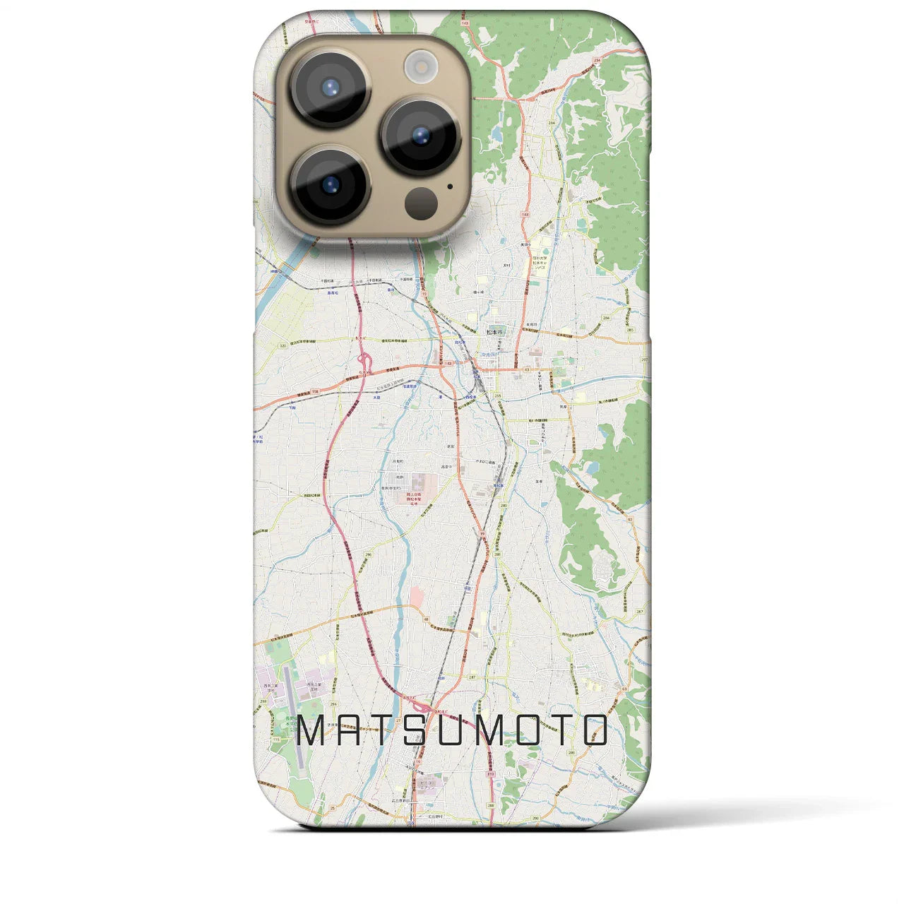 【松本(長野県)】地図柄iPhoneケース(バックカバータイプ)