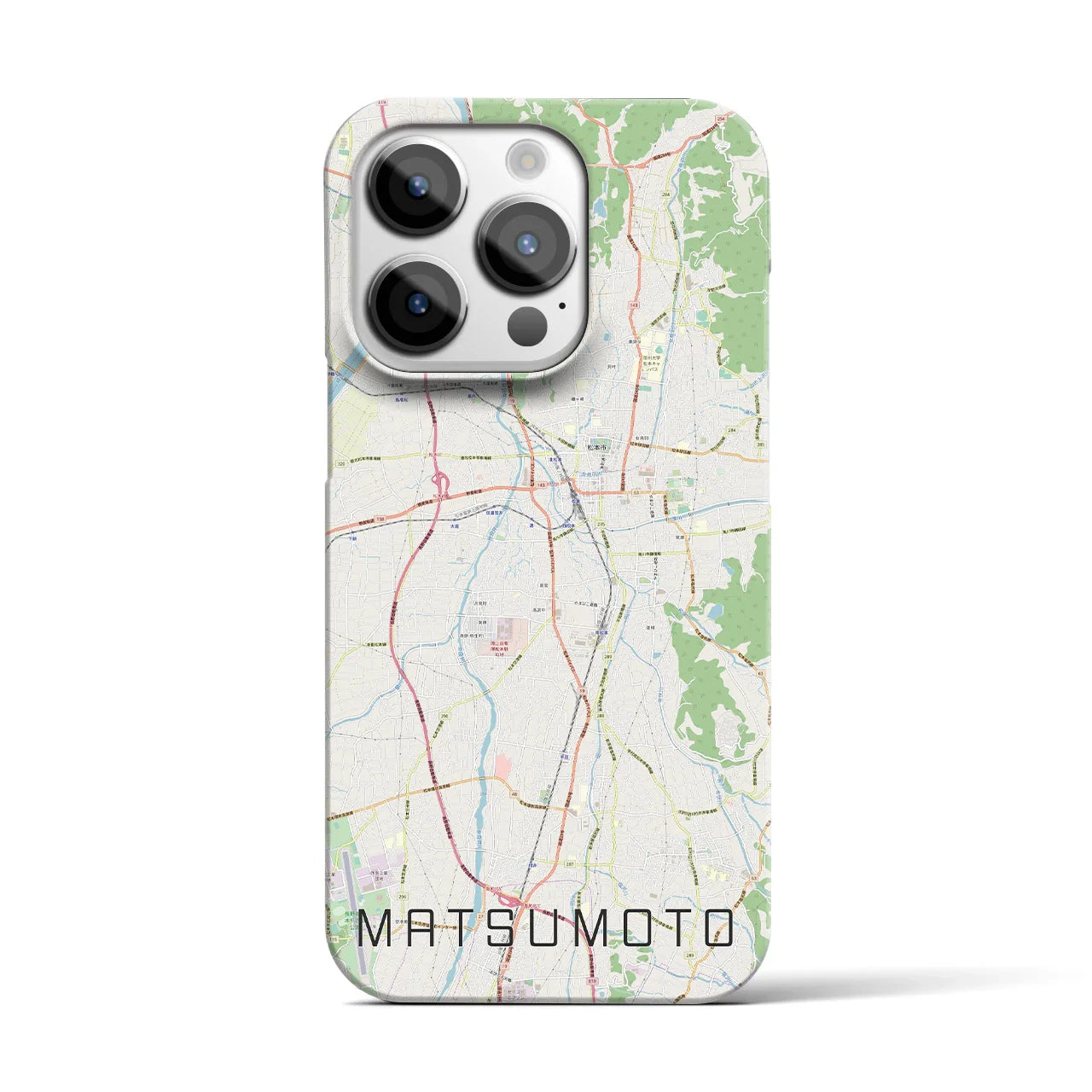 【松本(長野県)】地図柄iPhoneケース(バックカバータイプ)