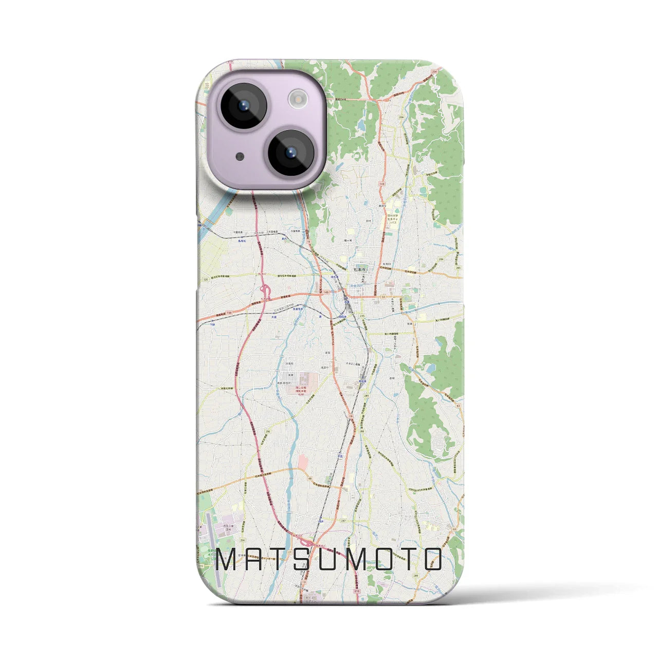 【松本(長野県)】地図柄iPhoneケース(バックカバータイプ)