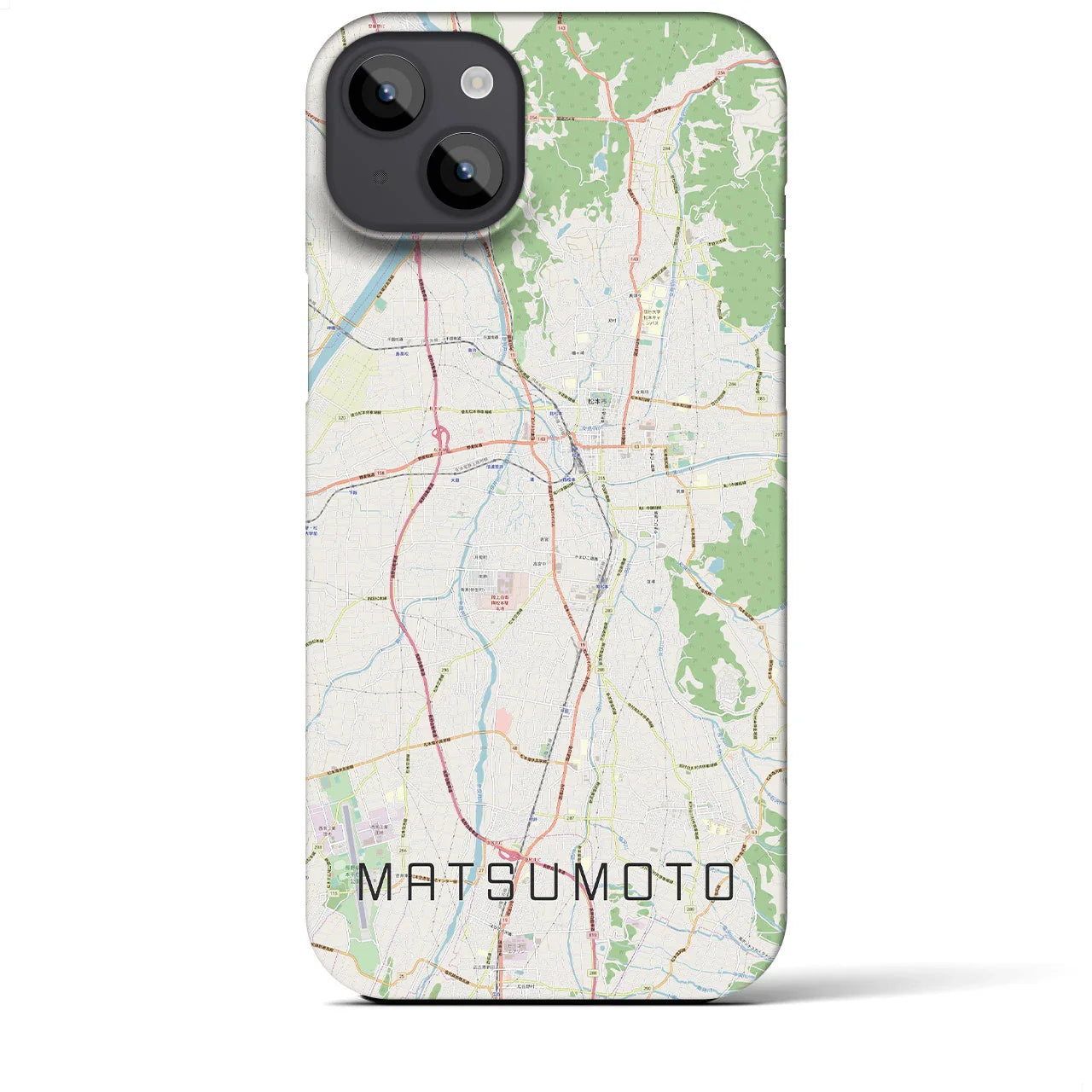 【松本(長野県)】地図柄iPhoneケース(バックカバータイプ)