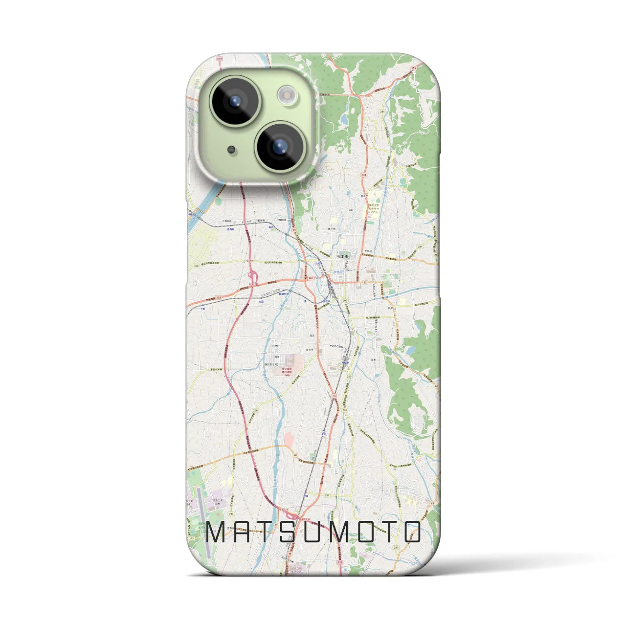 【松本(長野県)】地図柄iPhoneケース(バックカバータイプ)