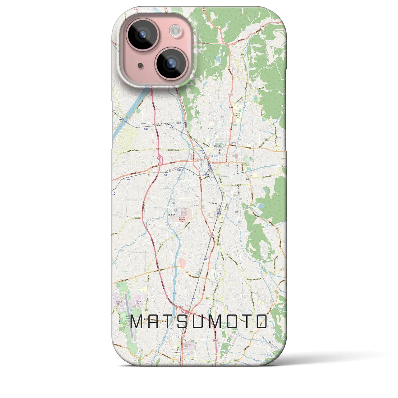 【松本(長野県)】地図柄iPhoneケース(バックカバータイプ)