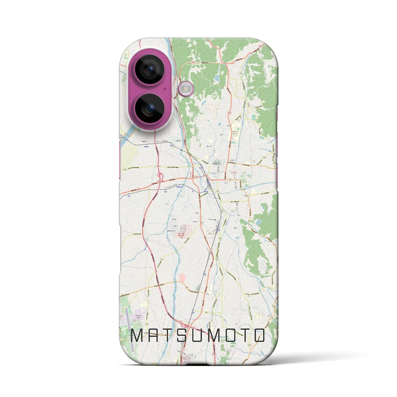 【松本(長野県)】地図柄iPhoneケース(バックカバータイプ)