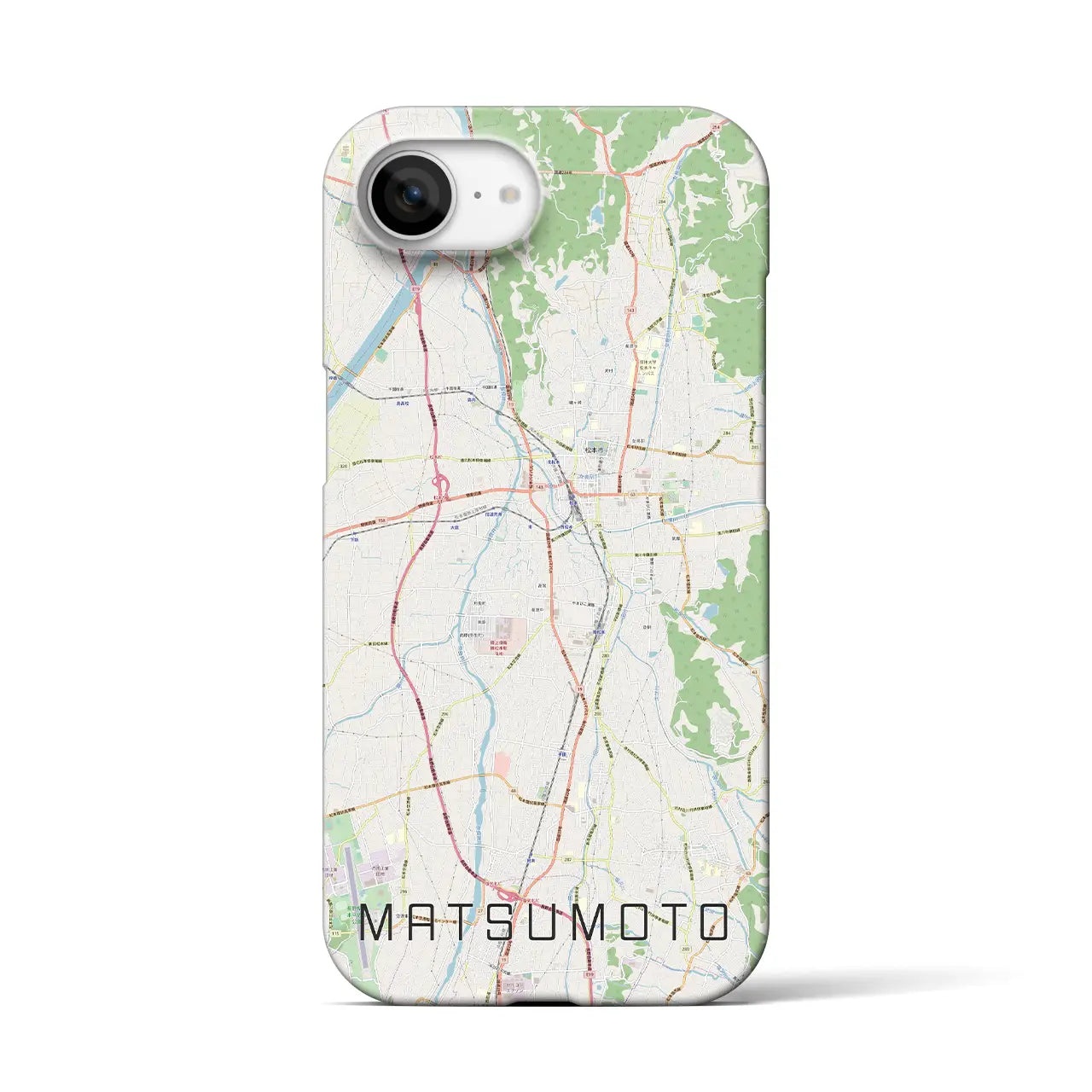 【松本(長野県)】地図柄iPhoneケース(バックカバータイプ)