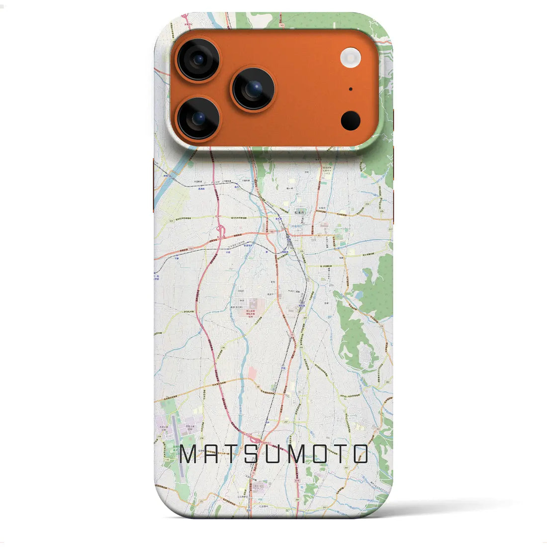 【松本(長野県)】地図柄iPhoneケース(バックカバータイプ)ナチュラル・iPhone 17 Pro Max 用