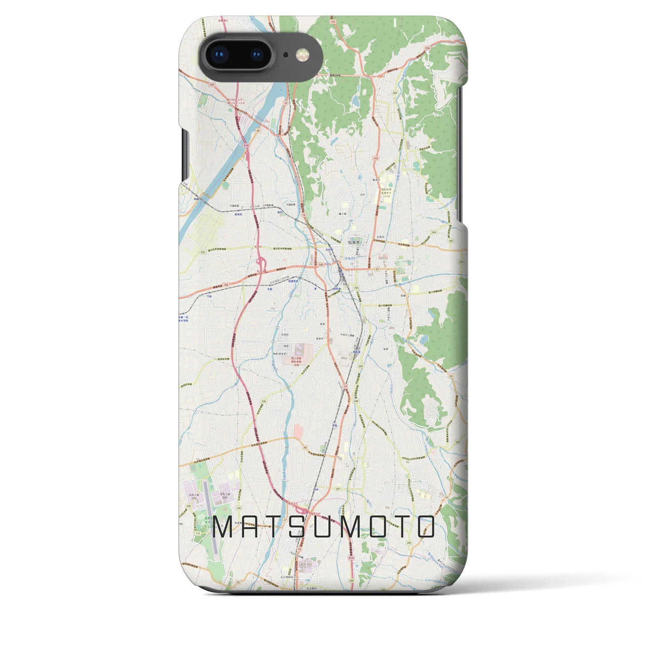 【松本(長野県)】地図柄iPhoneケース(バックカバータイプ)