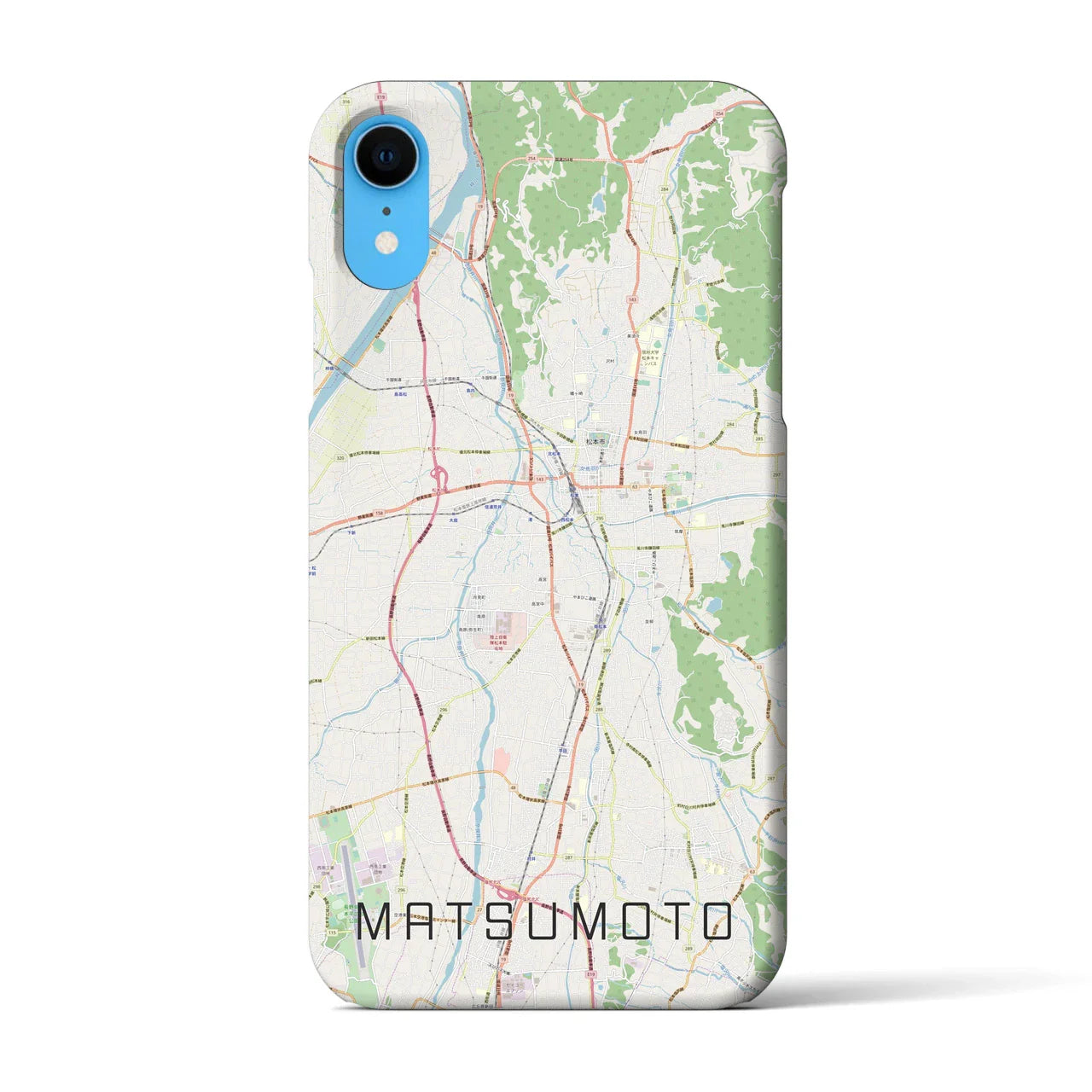 【松本(長野県)】地図柄iPhoneケース(バックカバータイプ)