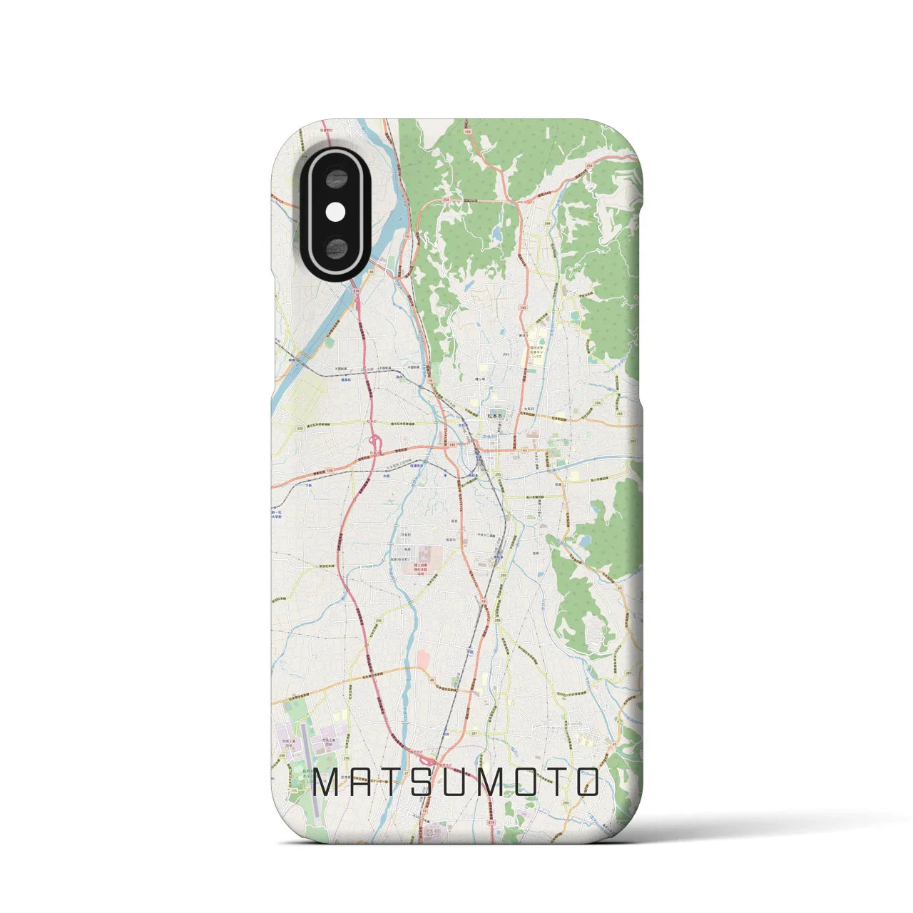 【松本(長野県)】地図柄iPhoneケース(バックカバータイプ)