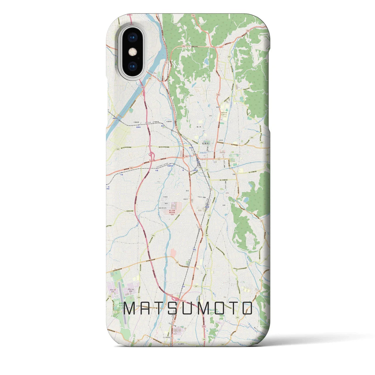 【松本(長野県)】地図柄iPhoneケース(バックカバータイプ)
