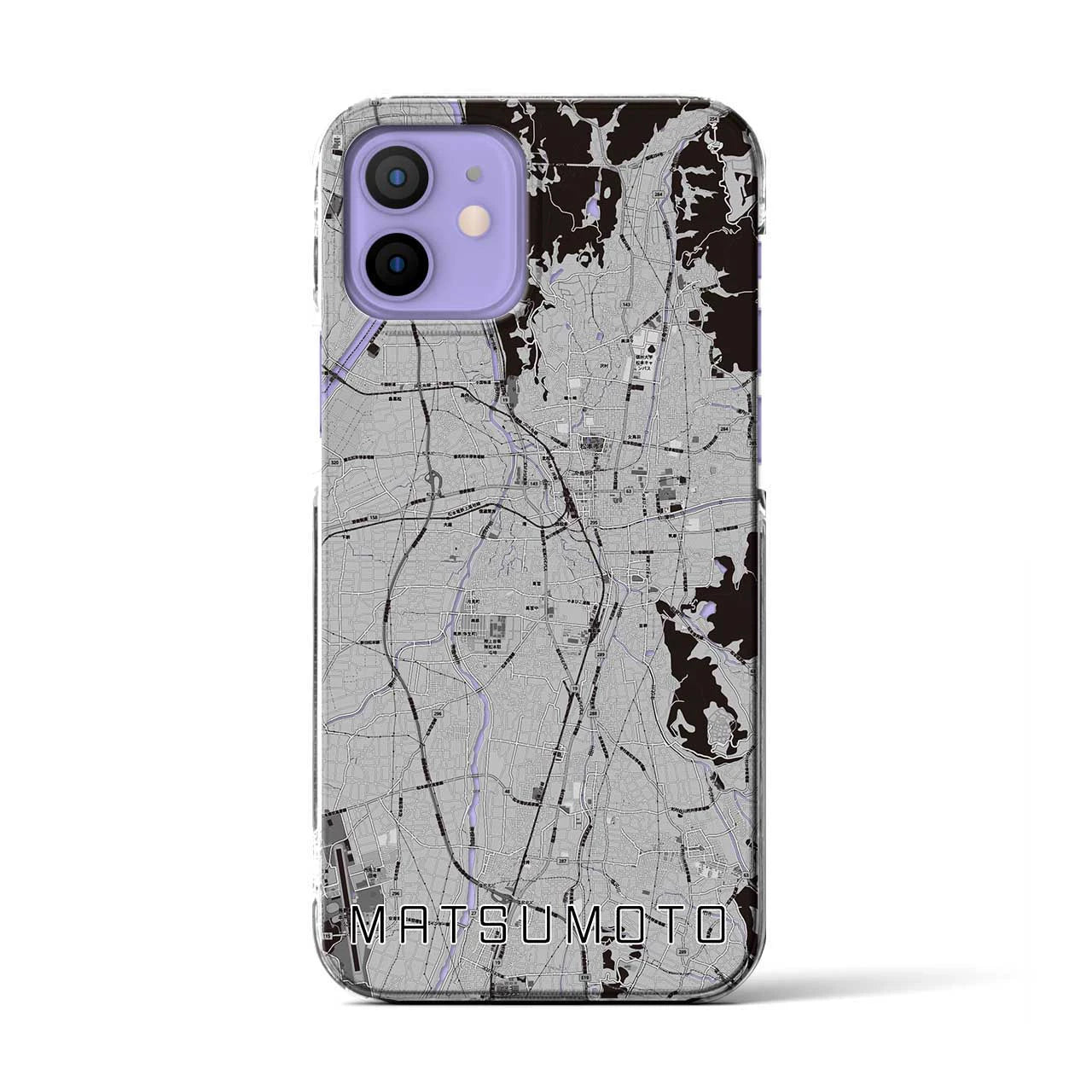 【松本(長野県)】地図柄iPhoneケース(クリアタイプ)