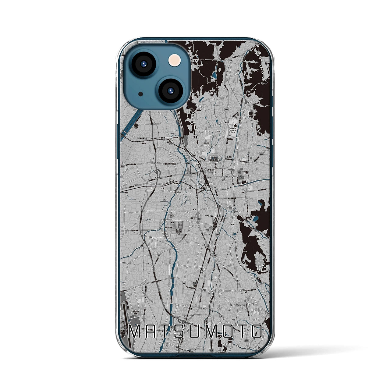 【松本(長野県)】地図柄iPhoneケース(クリアタイプ)