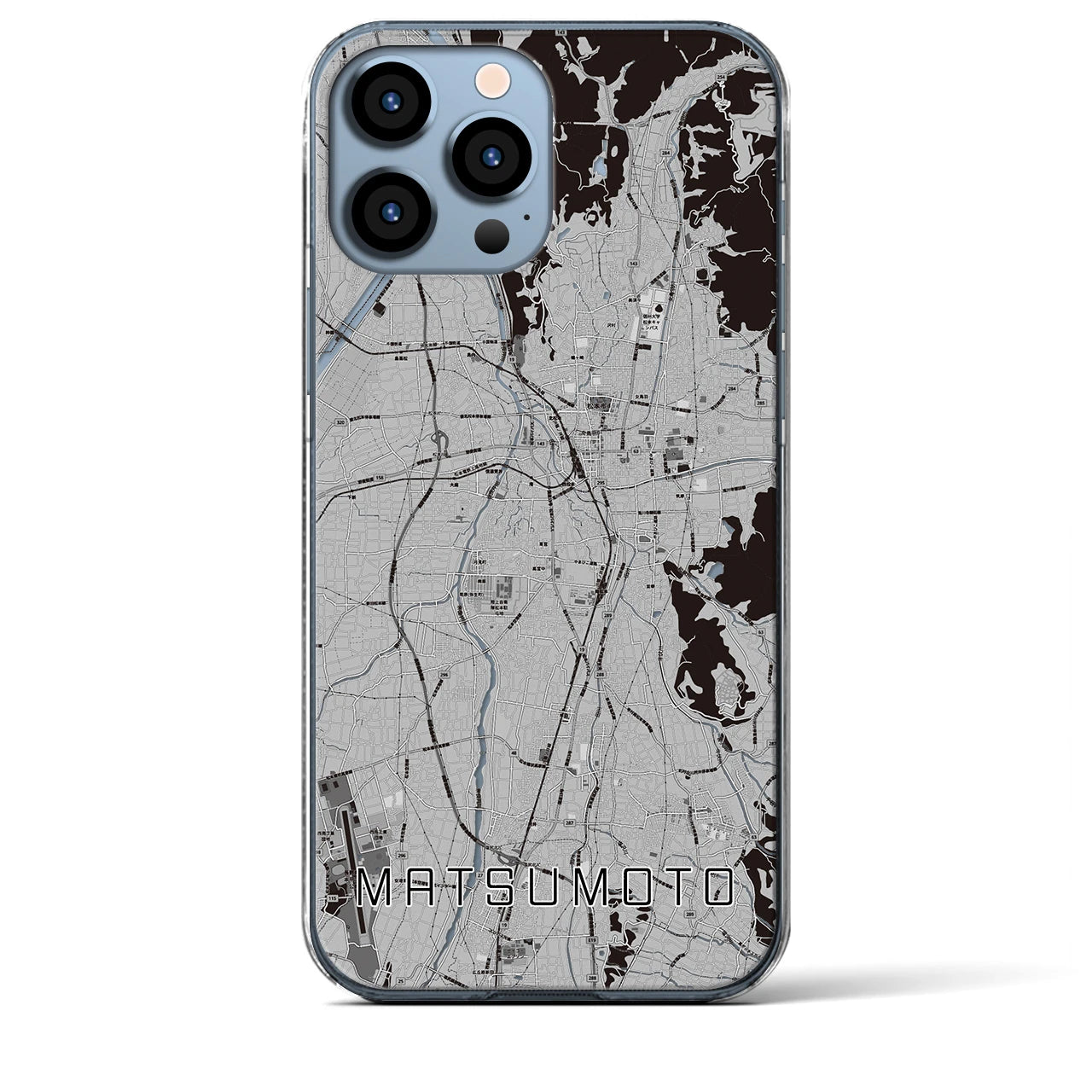 【松本(長野県)】地図柄iPhoneケース(クリアタイプ)