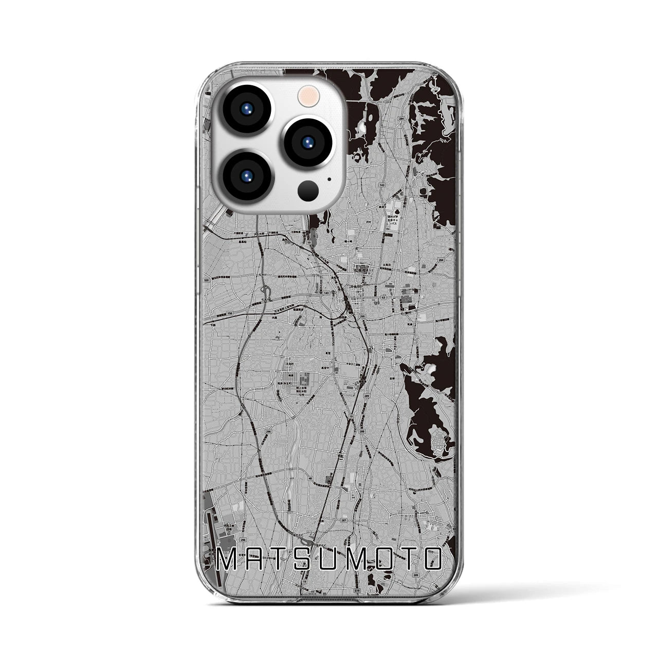 【松本(長野県)】地図柄iPhoneケース(クリアタイプ)