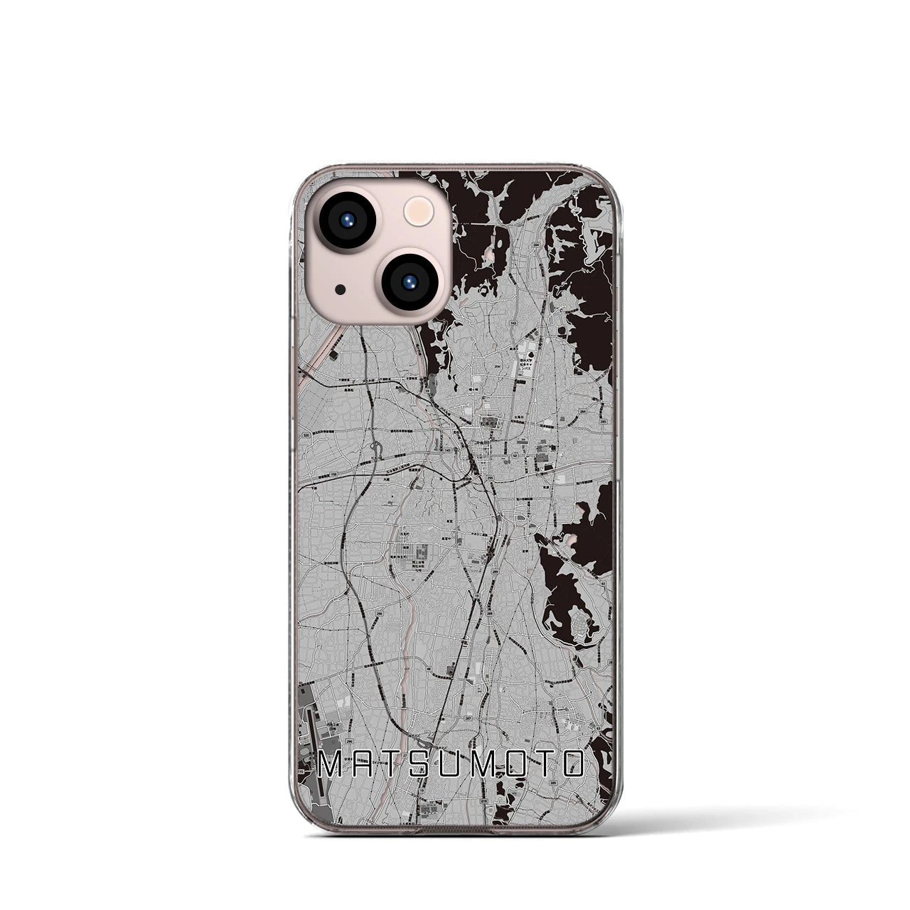 【松本(長野県)】地図柄iPhoneケース(クリアタイプ)