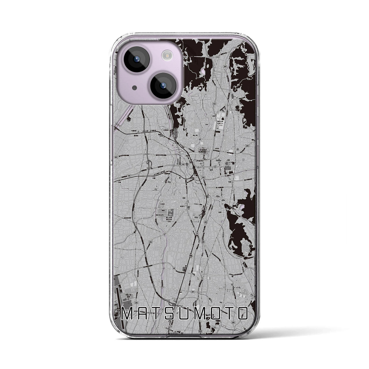 【松本(長野県)】地図柄iPhoneケース(クリアタイプ)
